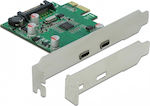 DeLock Card de control PCIe cu 2 porturi Tip-C