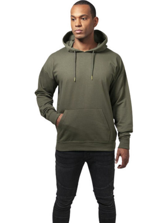 Herren Sweatshirt mit Khaki Kapuze
