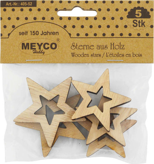 Meyco Wooden Stars 5x6.7cm 5pcs 19640552