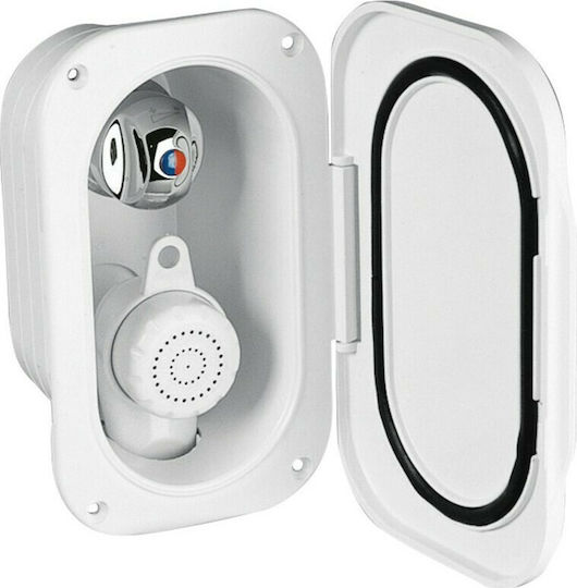 Lalizas Boat Hydraulic Spare Part Shower Enclosure with Mixer and White Lid