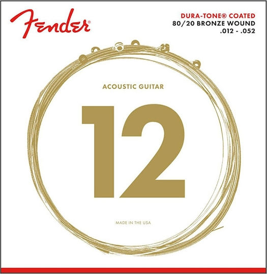 Fender 80/20 Dura-Tone Coated Σετ Χορδών 80/20 Bronze Ακουστικής Κιθάρας 12 - 52" 880L