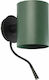 Faro Barcelona Guadalupe Modern Lamp Wall with Socket E27 and Switch Green 23.5x23cm