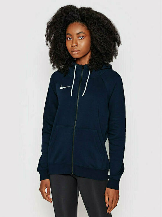 Nike Dri-Fit Dry Park Γυναικεία Φούτερ Ζακέτα με Κουκούλα Navy Μπλε