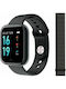 T80S Smartwatch με Παλμογράφο (Μαύρο)