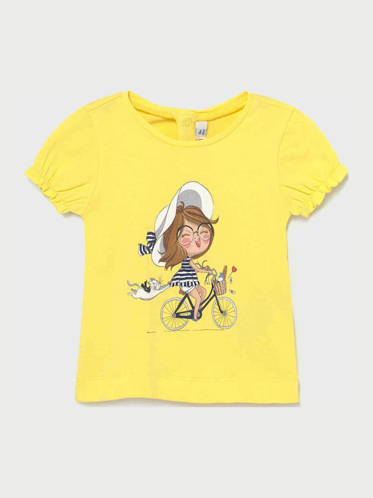 Mayoral Kids' Shirt Short Sleeve Yellow Ecofriends