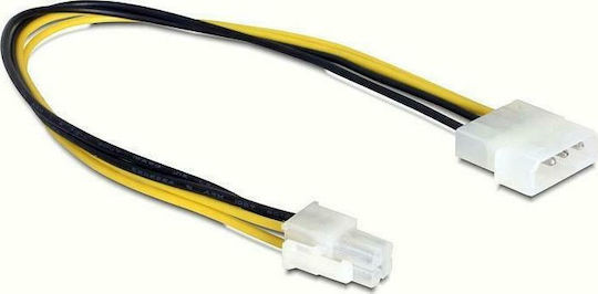 DeLock 4-Pin EPS - 4-Pin Molex Cable 0.3m Κίτρινο 65611