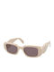 Prada Women's Sunglasses with Beige Plastic Frame and Purple Lens PR17WS VYJ6X1