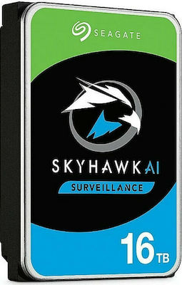 Seagate Skyhawk AI Surveillance 16TB HDD Σκληρός Δίσκος 3.5" SATA III 7200rpm με 256MB Cache για Server / NAS / Καταγραφικό