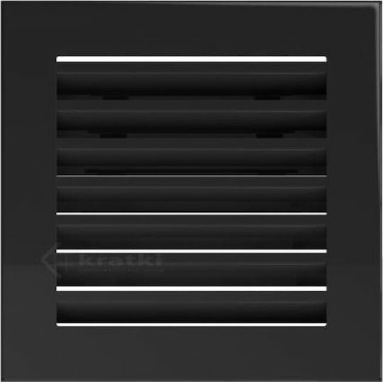 Kratki Square Fireplace Air Shutter Black Fresh 17x17cm