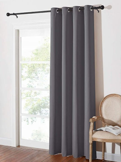 Sidirela with Grommets Gray Anthracite 140x260cm