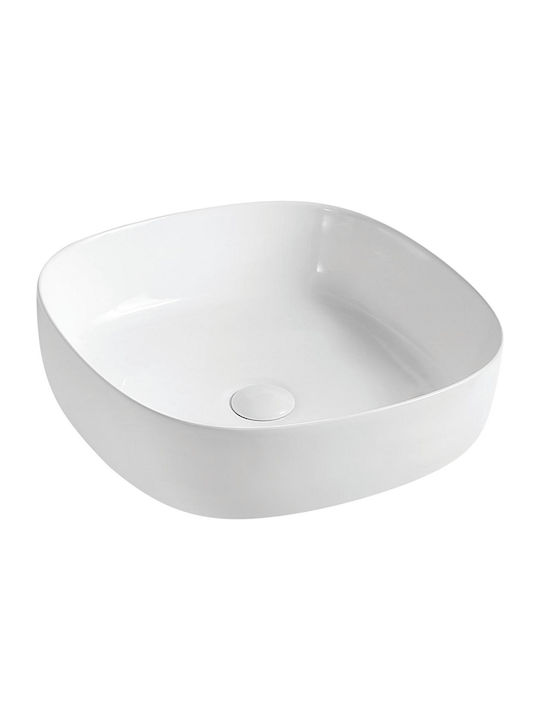 Gloria Viva Επικαθήμενος Νιπτήρας Πορσελάνης 45x45x14cm Λευκός