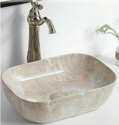 Gloria Elegan-3 Vessel Sink Porcelain 46.5x33x13.5cm Beige