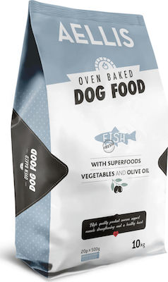 Aellis Oven Baked 10kg Dry Food for Adult Dogs with Vegetables and Fish