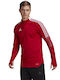 Adidas Tiro 21 Men's Athletic Long Sleeve Blouse with Zipper Red