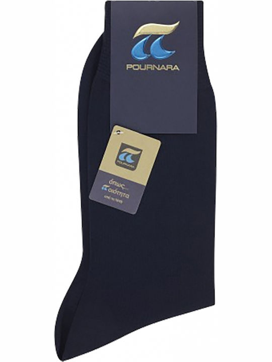 Pournara Ανδρικές Μονόχρωμες Κάλτσες Μπλε 5Pack