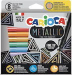 Carioca Metallic Fine Tip Drawing Markers Thin Set 8 Colors 43162