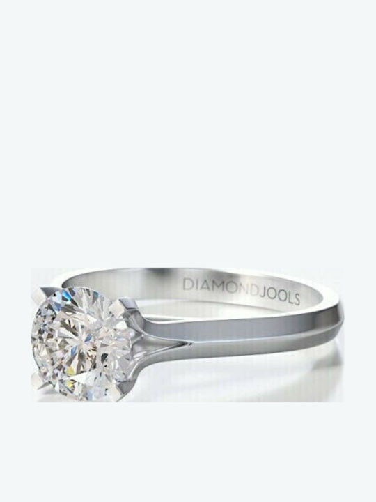 Diamond Jools ENG05 Μονόπετρο από Λευκόχρυσο 18Κ