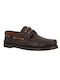 IQ Shoes 23-12 Men's Leather Boat Shoes Brown