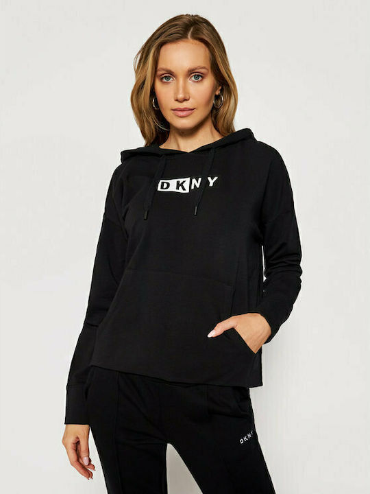 DKNY Women's Hooded Sweatshirt Black