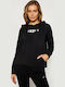 Damen Sweatshirt Kapuzen Schwarz