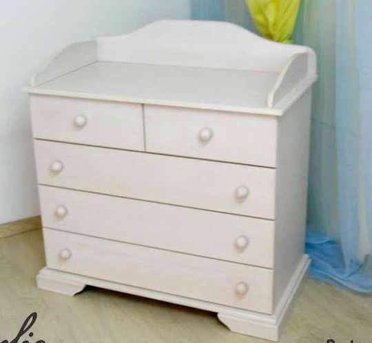 Aelia Βρεφική Συρταριέρα με 5 Συρτάρια Λευκή 99x50x108cm Aelia Βρεφική Συρταριέρα με 5 Συρτάρια Λευκή 99x50x108cm