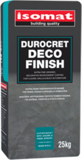 Isomat Durocret Deco Finish Финозърнесто излята бетонна настилка и стена - сива 25кг