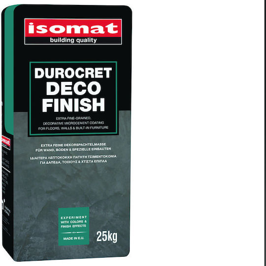 Isomat Durocret Deco Finish Λεπτόκοκκη Πατητή Τσιμεντοκονία για Δάπεδα & Τοίχους 25kg