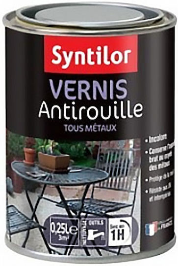 Syntilor Ακρυλικό Βερνικόχρωμα Αντισκωριακό Νερού Vernis Antirouille 0.25lt Διάφανο Ματ