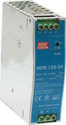 Mean Well Sursă de Alimentare pe Șină DIN NDR120-24 cu Ieșire 24V și Putere 120W 5A