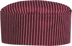 Egochef Chef Burgundy Striped Hat