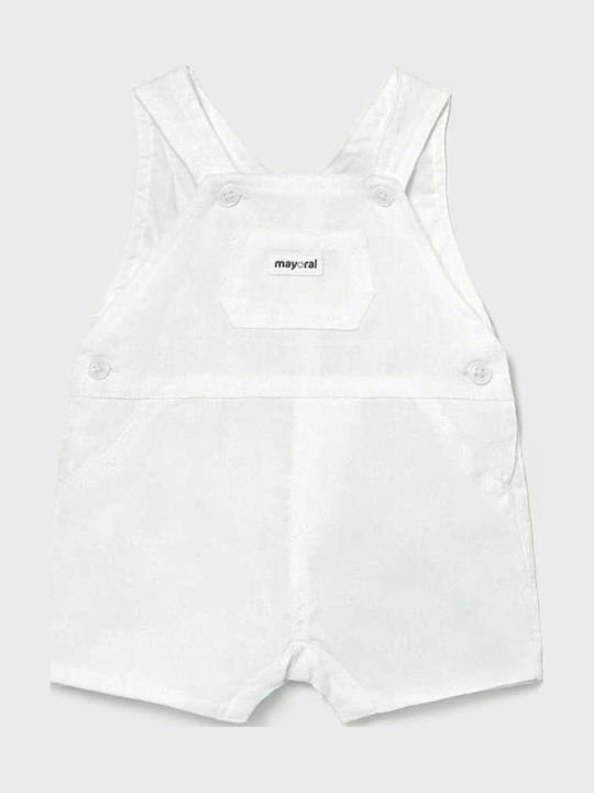 Mayoral Kids' Fabric Overalls White