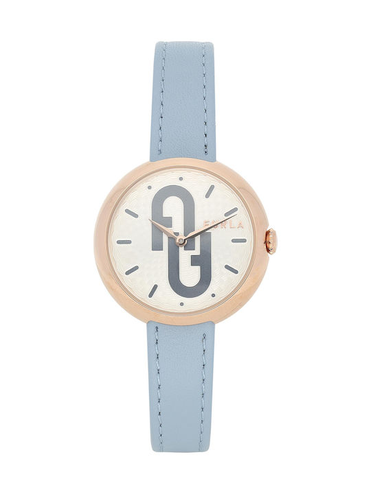 Furla Cosy Damen Uhr mit Blau Lederarmband