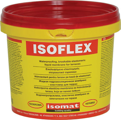 Isomat Isoflex Ελαστομερές Ακρυλικό Επαλειφόμενο Στεγανωτικό 1kg Κεραμιδί