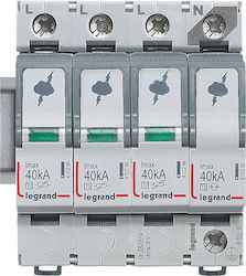 Legrand Panou de protecție împotriva fulgerelor Tipul T2 Tetrapol Descărcarea maximă de curent 40kA 3P+N 40kA