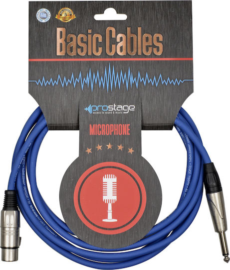 Prostage Cable XLR female - 6.3mm male Μπλε 5m (BFT-05)