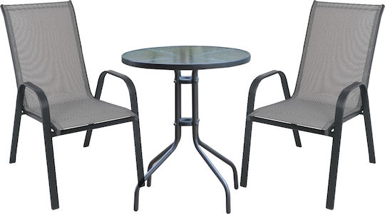 Woodwell Garten- und Outdoor-Möbelsets für kleinen Balkon Rio 3 Stücke anthrazit E270,5S