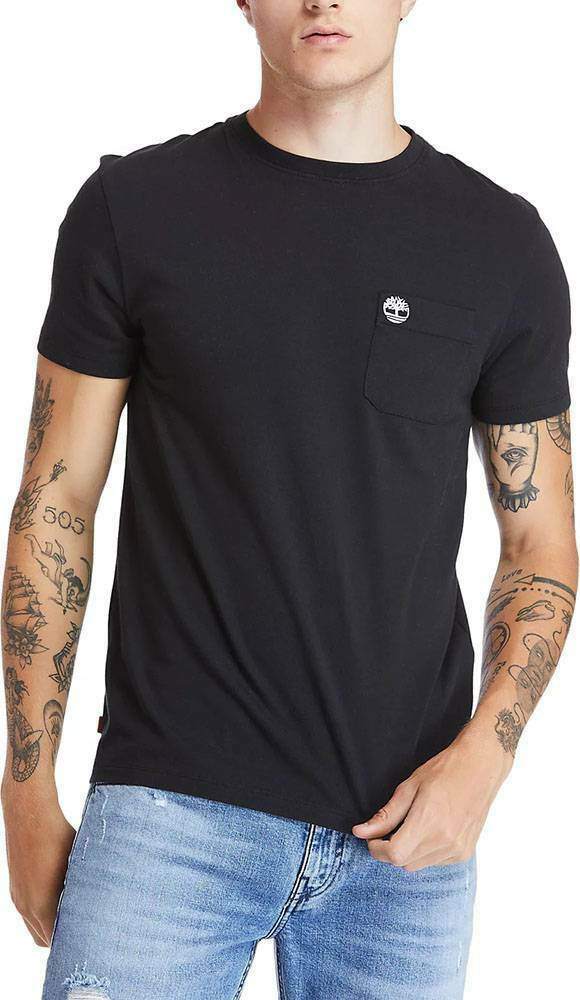 Timberland Dunstan Ανδρικό Λογότυπο Με T-shirt A2CQY-001 River Μαύρο