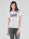 Lee Damen Sportlich T-shirt Weiß