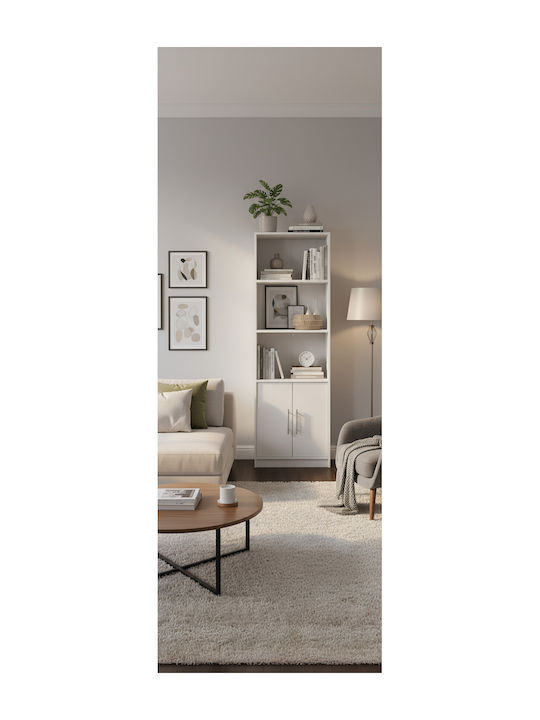Βιβλιοθήκη Ensley Λευκή 60x30x180εκ.