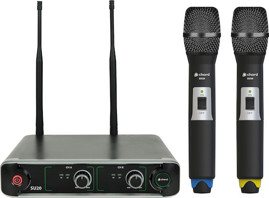 Chord SU20 Dual UHF Handheld Set Σετ Ασύρματο Δυναμικό Μικρόφωνο Χειρός, Ζώνης για Φωνητικά