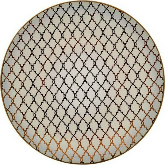 Zen Collection Διακοσμητική Πιατέλα Στρογγυλή Κεραμική Χρυσή 45.5x45.5εκ.