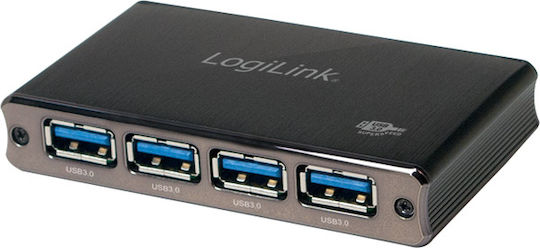 LogiLink USB Хъб 4 Порта USB 3.0 с Връзка USB-A Сребрист