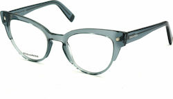 Dsquared2 Plastic Eyeglass Frame Cat Eye Blue DQ5275 084