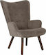 Alma High Back Armchair Velvety Coffee 69x76x97cm