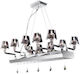 Beby Italia Platinum12 Πολυέλαιος 12xG9 με Καπέλα Ασημί Swarovski