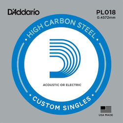 Daddario Corză Oțel Individuală pentru Chitară acustică / Chitară electrică Single String .018"