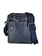 Leather Men's Bag Shoulder / Crossbody Navy Blue