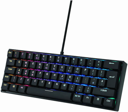ADX ADXMK0620 Gaming Μηχανικό Πληκτρολόγιο 60% με Μεμβράνης διακόπτες και RGB φωτισμό (Αγγλικό US)