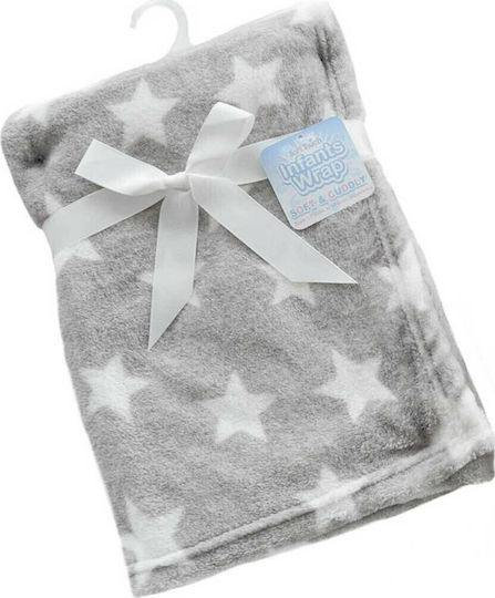 Soft Touch Κουβέρτα Αγκαλιάς & Λίκνου Star Fleece Γκρι 75x100εκ.