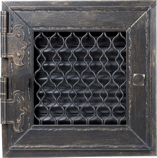 Kratki Square Fireplace Air Shutter Gray 17x17cm